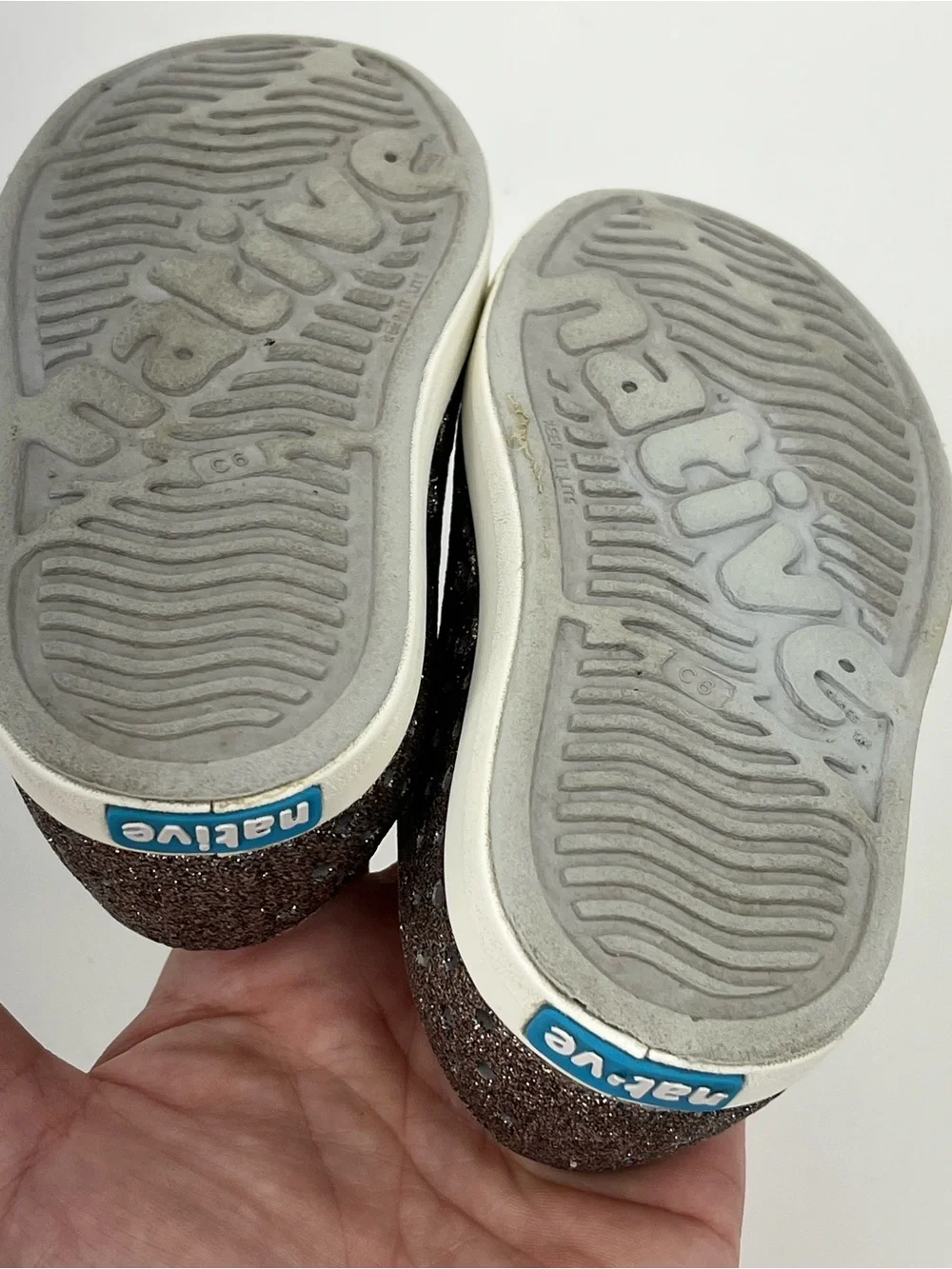 Native shoes Jefferson bling metal size 0811 toddler 6 gold bronze glitter